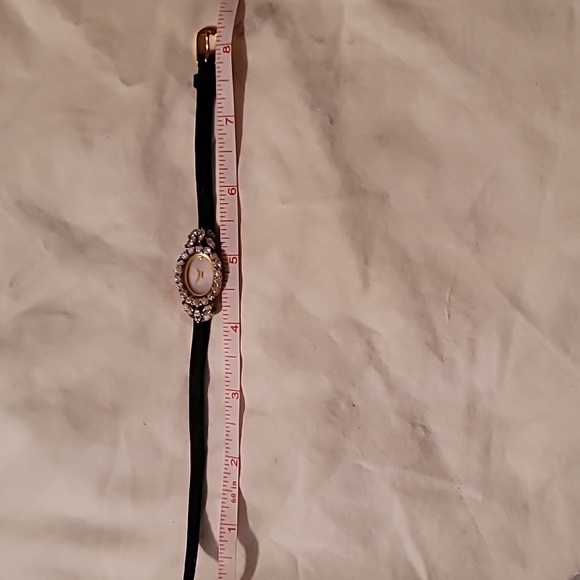 Vintage Franklin Mint Sterling Cubic Zirconia Fancy Womens Watch MOP Face‎ Black main image 9